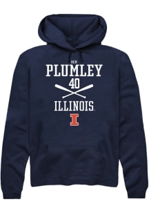 Ben Plumley  Rally Illinois Fighting Illini Mens Navy Blue NIL Sport Icon Long Sleeve Hoodie