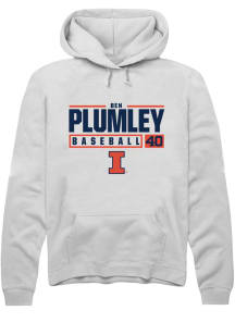 Ben Plumley  Rally Illinois Fighting Illini Mens White NIL Stacked Box Long Sleeve Hoodie