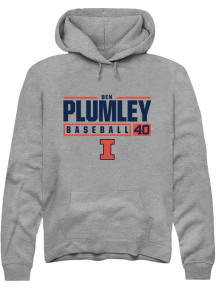 Ben Plumley  Rally Illinois Fighting Illini Mens Graphite NIL Stacked Box Long Sleeve Hoodie