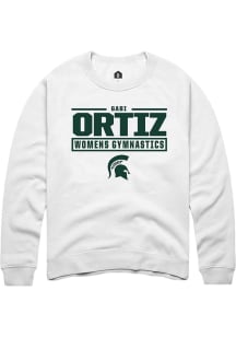 Gabi Ortiz  Rally Michigan State Spartans Mens White NIL Stacked Box Long Sleeve Crew Sweatshirt
