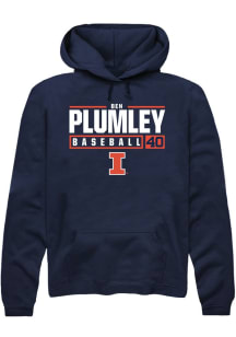 Ben Plumley  Rally Illinois Fighting Illini Mens Navy Blue NIL Stacked Box Long Sleeve Hoodie