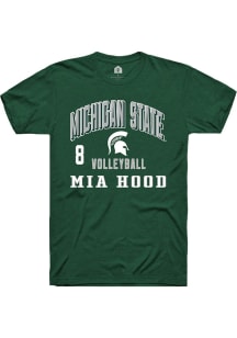 Mia Hood  Michigan State Spartans Green Rally NIL Arch Logo Short Sleeve T Shirt