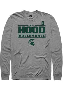 Mia Hood  Michigan State Spartans Graphite Rally NIL Stacked Box Long Sleeve T Shirt