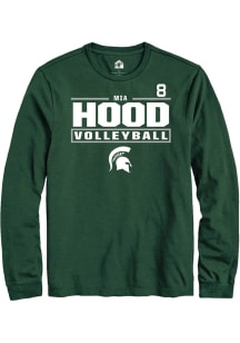 Mia Hood  Michigan State Spartans Green Rally NIL Stacked Box Long Sleeve T Shirt