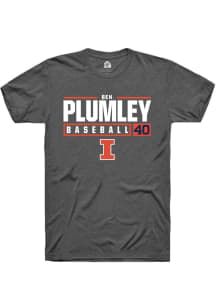 Ben Plumley  Illinois Fighting Illini Dark Grey Rally NIL Stacked Box Short Sleeve T Shirt