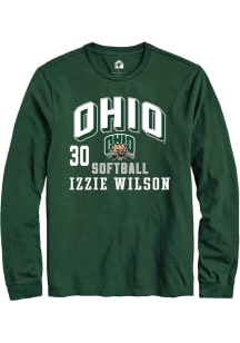 Izzie Wilson  Ohio Bobcats Green Rally NIL Arch Logo Long Sleeve T Shirt