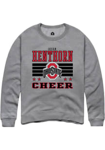 Ocean Henthorn  Rally Ohio State Buckeyes Mens Grey NIL Striped Long Sleeve Crew Sweatshirt