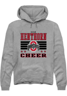 Ocean Henthorn  Rally Ohio State Buckeyes Mens Grey NIL Striped Long Sleeve Hoodie