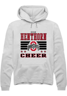 Ocean Henthorn  Rally Ohio State Buckeyes Mens White NIL Striped Long Sleeve Hoodie