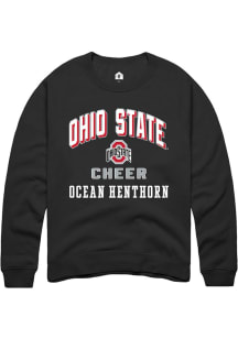 Ocean Henthorn  Rally Ohio State Buckeyes Mens Black NIL Arch Logo Long Sleeve Crew Sweatshirt