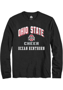 Ocean Henthorn  Ohio State Buckeyes Black Rally NIL Arch Logo Long Sleeve T Shirt