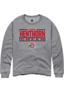 Ocean Henthorn  Rally Ohio State Buckeyes Mens Graphite NIL Stacked Box Long Sleeve Crew Sweatshir..