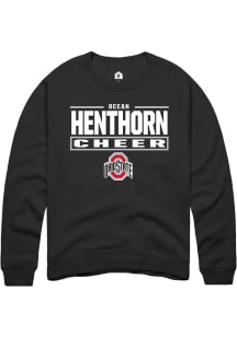 Ocean Henthorn  Rally Ohio State Buckeyes Mens Black NIL Stacked Box Long Sleeve Crew Sweatshirt