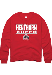 Ocean Henthorn  Rally Ohio State Buckeyes Mens Red NIL Stacked Box Long Sleeve Crew Sweatshirt