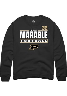 D’Mon Marable  Rally Purdue Boilermakers Mens Black NIL Stacked Box Long Sleeve Crew Sweatshirt