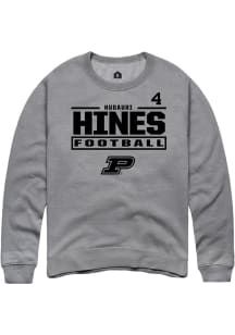 Hudauri Hines  Rally Purdue Boilermakers Mens Graphite Football NIL Stacked Box Long Sleeve Crew S..