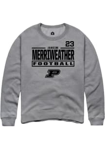 Jaheim Merriweather  Rally Purdue Boilermakers Mens Graphite Football NIL Stacked Box Long Sleeve..