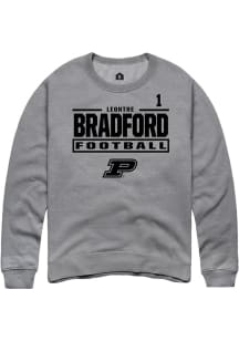 LeonTre Bradford  Rally Purdue Boilermakers Mens Graphite Football NIL Stacked Box Long Sleeve Cre..