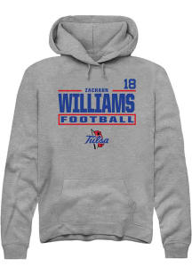 Zachaun Williams  Rally Tulsa Golden Hurricane Mens Graphite Football NIL Stacked Box Long Sleeve..