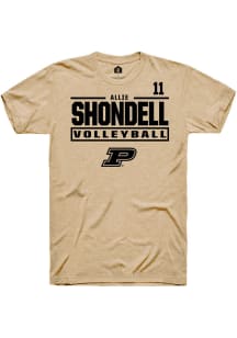 Allie Shondell  Purdue Boilermakers Tan Rally NIL Stacked Box Short Sleeve T Shirt