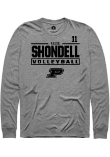 Allie Shondell  Purdue Boilermakers Graphite Rally NIL Stacked Box Long Sleeve T Shirt