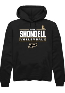 Allie Shondell  Rally Purdue Boilermakers Mens Black NIL Stacked Box Long Sleeve Hoodie