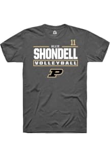 Allie Shondell  Purdue Boilermakers Grey Rally NIL Stacked Box Short Sleeve T Shirt