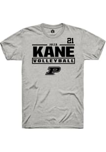 Julia Kane  Purdue Boilermakers Ash Rally NIL Stacked Box Short Sleeve T Shirt