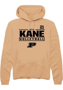 Julia Kane  Rally Purdue Boilermakers Mens Gold NIL Stacked Box Long Sleeve Hoodie
