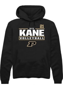 Julia Kane  Rally Purdue Boilermakers Mens Black NIL Stacked Box Long Sleeve Hoodie