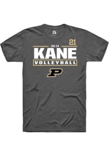 Julia Kane  Purdue Boilermakers Grey Rally NIL Stacked Box Short Sleeve T Shirt