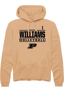 Rachel Williams  Rally Purdue Boilermakers Mens Gold NIL Stacked Box Long Sleeve Hoodie