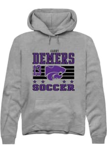 Gabby DeMers  Rally K-State Wildcats Mens Grey NIL Striped Long Sleeve Hoodie