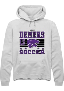 Gabby DeMers  Rally K-State Wildcats Mens White NIL Striped Long Sleeve Hoodie