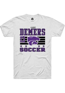 Gabby DeMers  K-State Wildcats White Rally NIL Striped Short Sleeve T Shirt