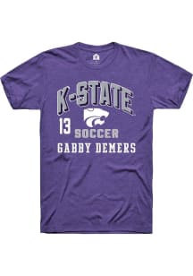 Gabby DeMers  K-State Wildcats Purple Rally NIL Arch Logo Short Sleeve T Shirt