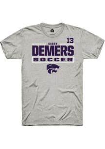 Gabby DeMers  K-State Wildcats Ash Rally NIL Stacked Box Short Sleeve T Shirt