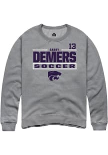 Gabby DeMers  Rally K-State Wildcats Mens Graphite NIL Stacked Box Long Sleeve Crew Sweatshirt