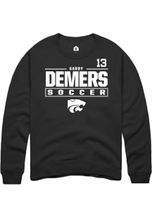 Gabby DeMers  Rally K-State Wildcats Mens Black NIL Stacked Box Long Sleeve Crew Sweatshirt