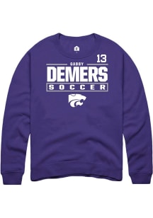 Gabby DeMers  Rally K-State Wildcats Mens Purple NIL Stacked Box Long Sleeve Crew Sweatshirt