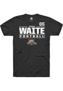 Joshua Waite  Ohio Bobcats Black Rally Football NIL Stacked Box Short Sleeve T Shirt