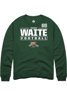 Joshua Waite  Rally Ohio Bobcats Mens Green Football NIL Stacked Box Long Sleeve Crew Sweatshirt