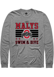Lucy Malys  Ohio State Buckeyes Grey Rally NIL Striped Long Sleeve T Shirt