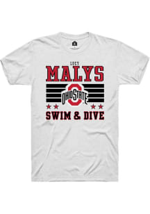 Lucy Malys  Ohio State Buckeyes White Rally NIL Striped Short Sleeve T Shirt