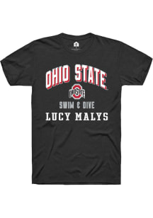 Lucy Malys  Ohio State Buckeyes Black Rally NIL Arch Logo Short Sleeve T Shirt