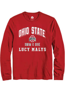 Lucy Malys  Ohio State Buckeyes Red Rally NIL Arch Logo Long Sleeve T Shirt