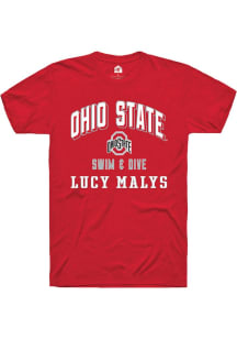 Lucy Malys  Ohio State Buckeyes Red Rally NIL Arch Logo Short Sleeve T Shirt