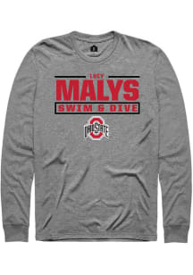 Lucy Malys  Ohio State Buckeyes Graphite Rally NIL Stacked Box Long Sleeve T Shirt