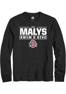 Lucy Malys  Ohio State Buckeyes Black Rally NIL Stacked Box Long Sleeve T Shirt