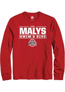 Lucy Malys  Ohio State Buckeyes Red Rally NIL Stacked Box Long Sleeve T Shirt